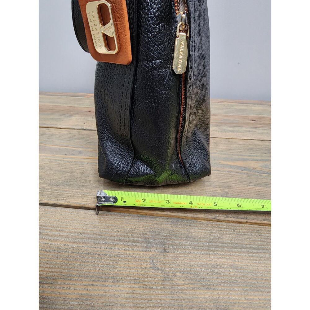 VALENTINA Tradizione Italiana Genuine Leather Black Shoulder Bag Purse - Picture 10 of 14